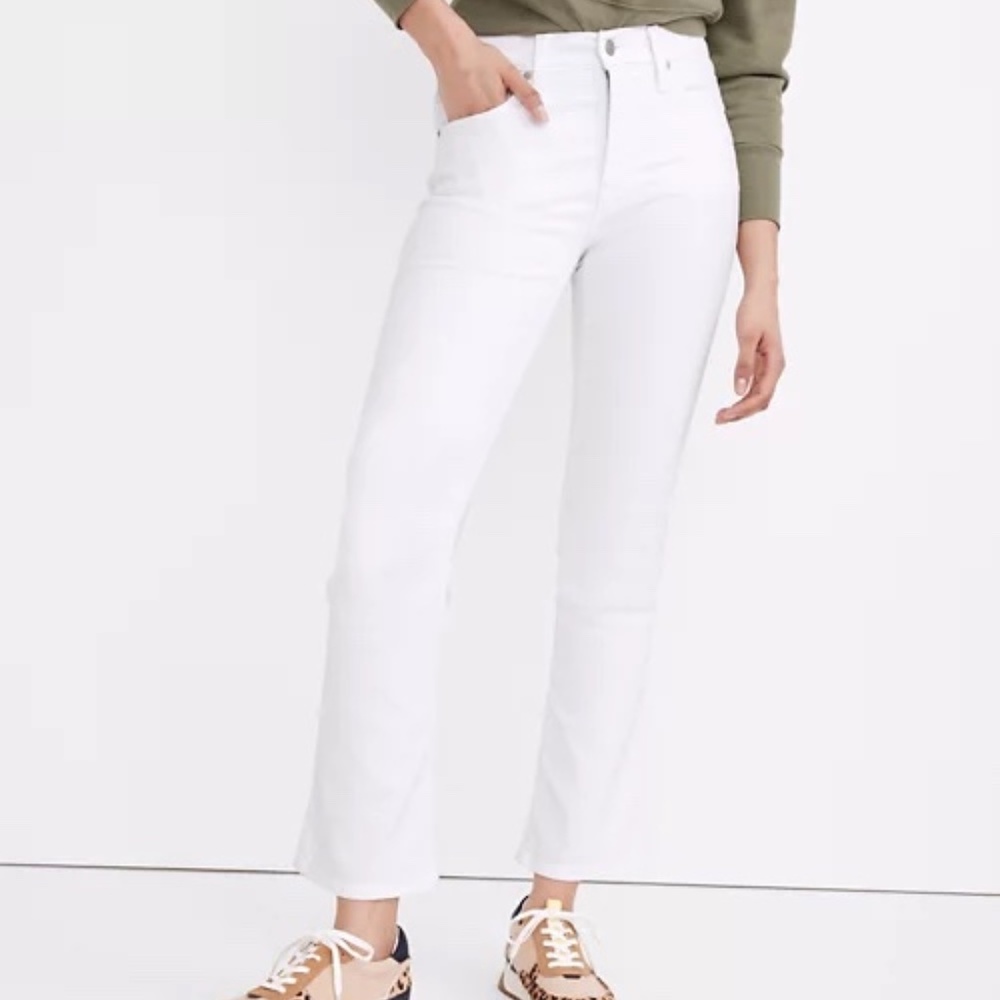 Madewell Cali Demi-Boot Jeans in Pure White NEW NWT 25